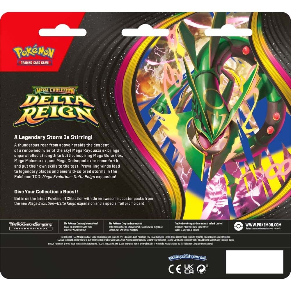 Pokemon TCG: Mega Evolution ME06 - Delta Reign 3-Booster Blister - PokéBox Australia