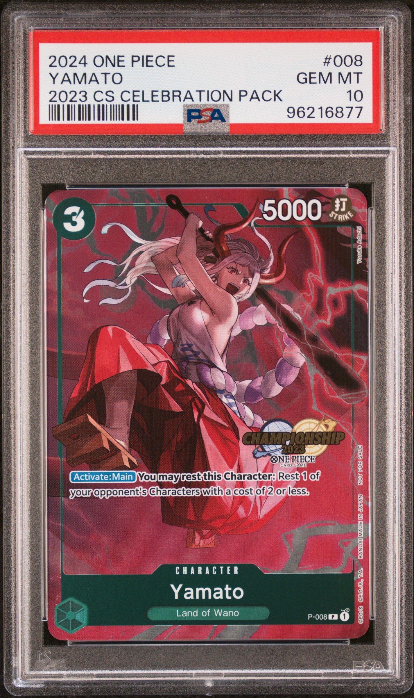 PSA GEM MT 10 - 2024 ONE PIECE CHAMPIONSHIP 2023 CELEBRATION PACK #008 YAMATO - PokéBox Australia
