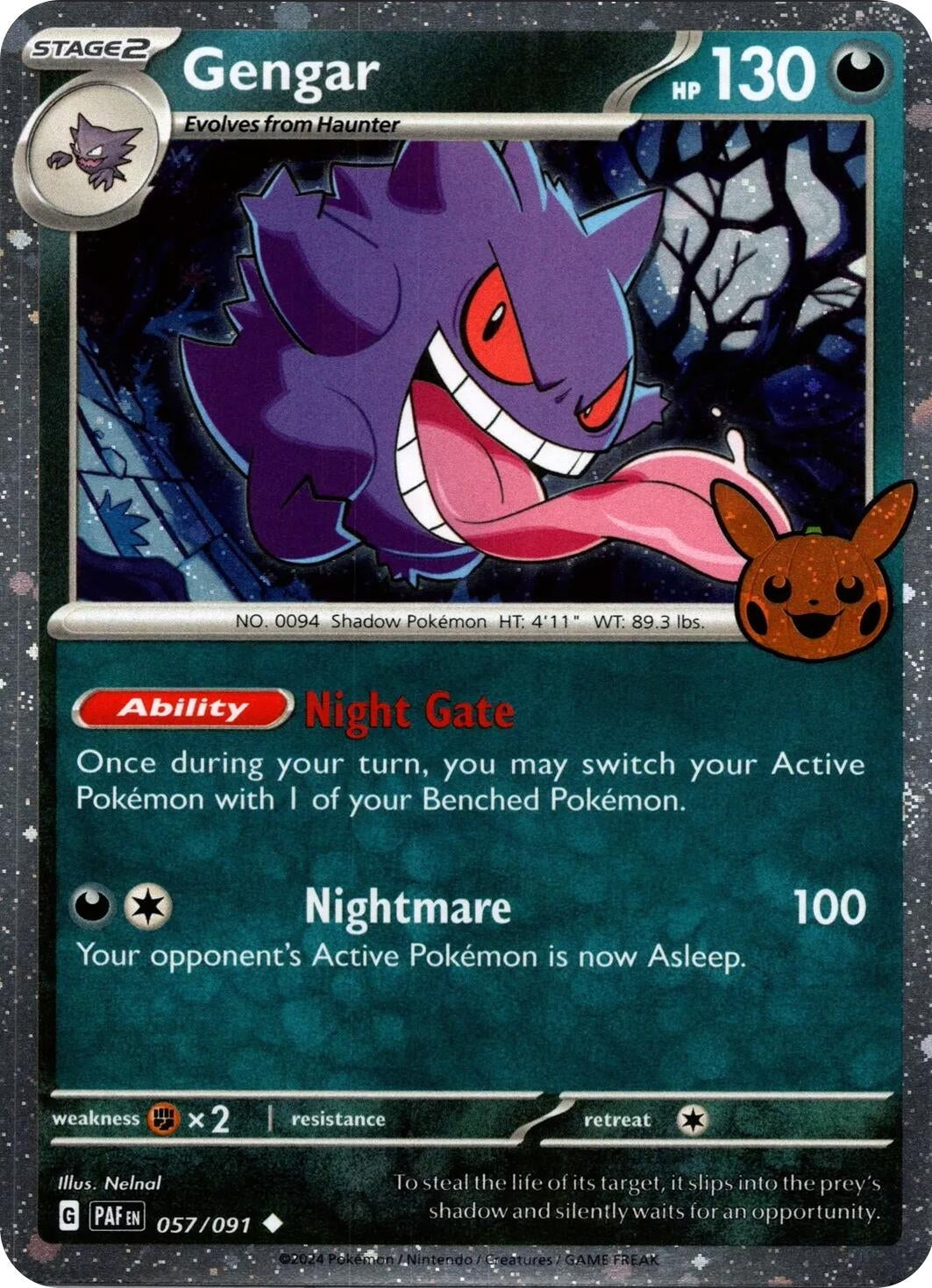 Gengar (Cosmos Holo) (057/091) (Trick or Trade BOOster Bundle 2024) - PokéBox Australia