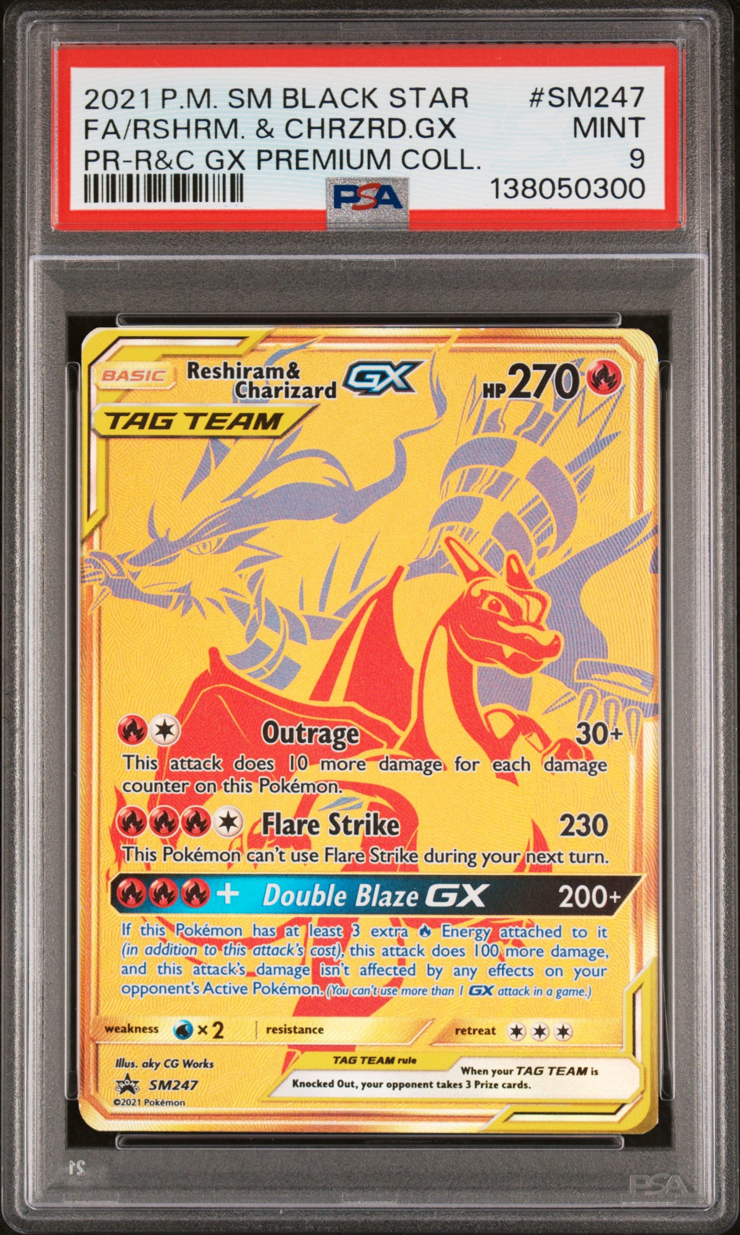 PSA MINT 9 - 2021 POKEMON SM BLACK STAR PROMO #SM247 FA/RSHRM. & CHRZRD.GX PR-R&C GX PREMIUM COLL. - PokéBox Australia