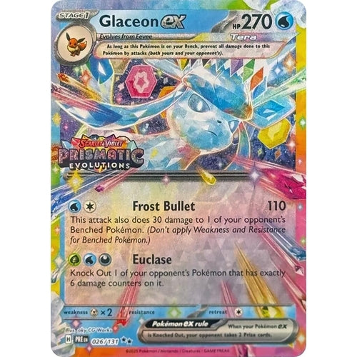 Glaceon ex - 026/131 (Prismatic Evolutions Stamp) (026/131) (Miscellaneous Cards & Products) - PokéBox Australia