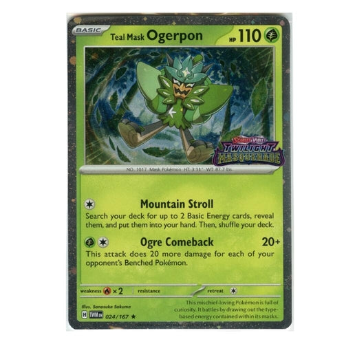 Teal Mask Ogerpon (Twilight Masquerade Stamp) (024/167) (Miscellaneous Cards & Products) - PokéBox Australia