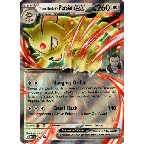 Team Rocket's Persian ex - 218 (218) (SV: Scarlet & Violet Promo Cards) - PokéBox Australia
