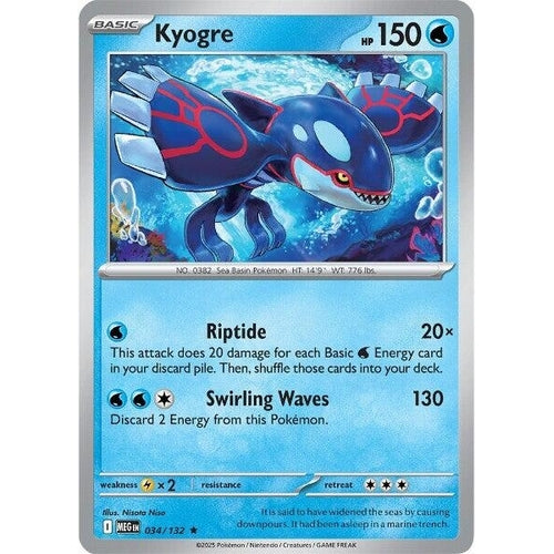 Kyogre (034/132) (ME01: Mega Evolution) - PokéBox Australia