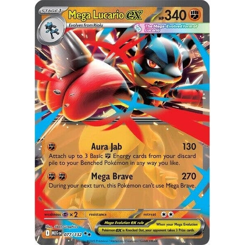 Mega Lucario ex (077/132) (ME01: Mega Evolution) - PokéBox Australia