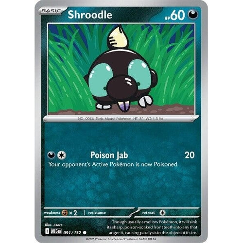 Shroodle (091/132) (ME01: Mega Evolution) - PokéBox Australia