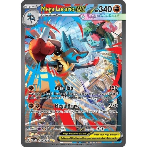Mega Lucario ex (179/132) (ME01: Mega Evolution) - PokéBox Australia