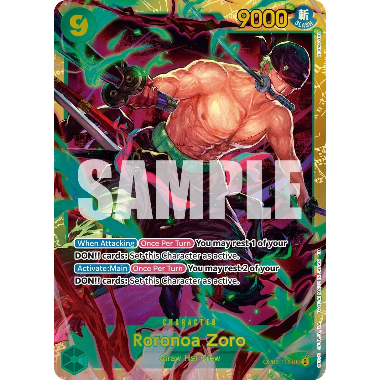 Roronoa Zoro - OP06-118 (Reprint) (OP06-118) (Premium Booster -The Best- Vol. 2) - PokéBox Australia