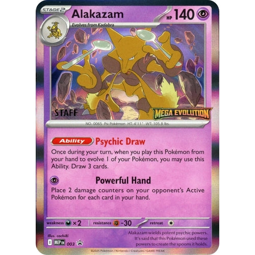 Image for Alakazam - 003 (Staff) (003) (ME: Mega Evolution Promo) - Pokemon