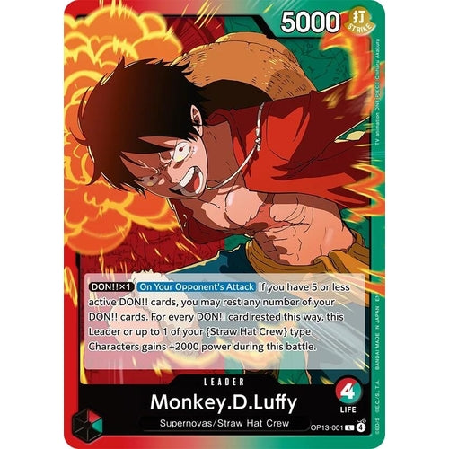 Monkey.D.Luffy (001) (OP13-001) (Carrying On His Will) - PokéBox Australia