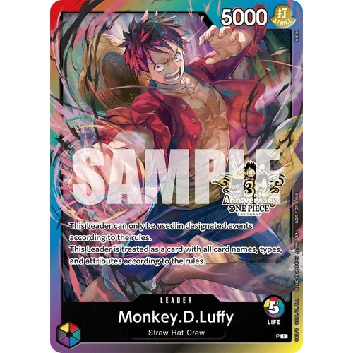 Monkey.D.Luffy (3rd Anniversary Tournament 3 Brothers Pack) (Carrying On His Will: 3rd Anniversary Tournament Cards) - PokéBox Australia