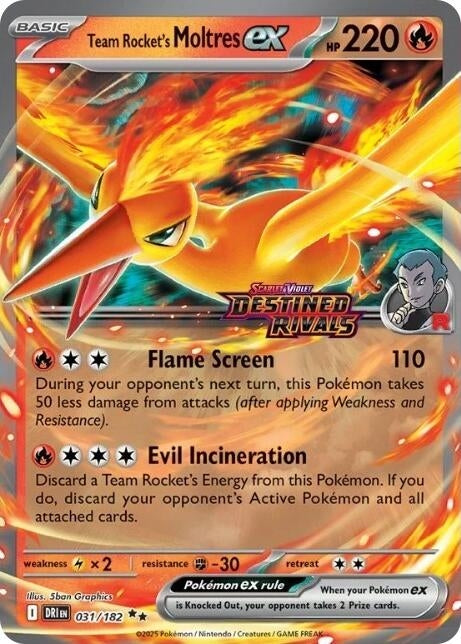 Team Rocket's Moltres ex - 31/182 (Destined Rivals Stamp) (031/182) (Miscellaneous Cards & Products)