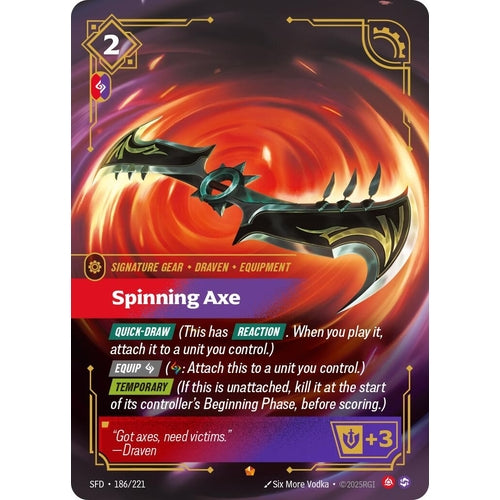 Image for Spinning Axe (186/221) (Spiritforged) - Riftbound: League of Legends Trading Card Game
