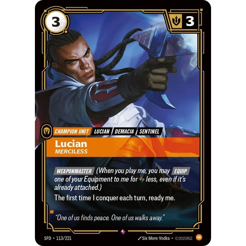 Image for Lucian - Merciless (113/221) (Spiritforged) - Riftbound: League of Legends Trading Card Game