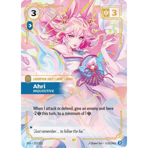 Image for Ahri - Inquisitive (Overnumbered) (227/221) (Spiritforged) - Riftbound: League of Legends Trading Card Game