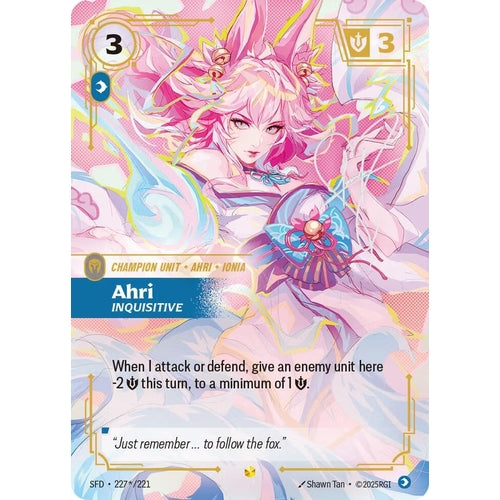 Image for Ahri - Inquisitive (Signature) (227*/221) (Spiritforged) - Riftbound: League of Legends Trading Card Game