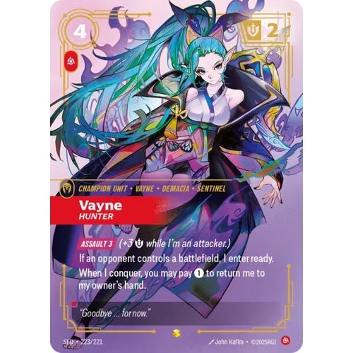 Image for Vayne - Hunter (Overnumbered) (223/221) (Spiritforged) - Riftbound: League of Legends Trading Card Game