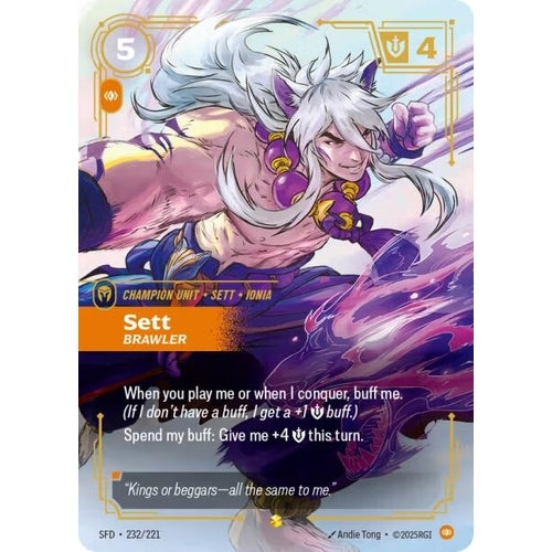 Image for Sett - Brawler (Overnumbered) (232/221) (Spiritforged) - Riftbound: League of Legends Trading Card Game