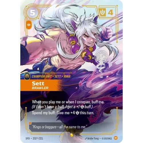 Image for Sett - Brawler (Signature) (232*/221) (Spiritforged) - Riftbound: League of Legends Trading Card Game