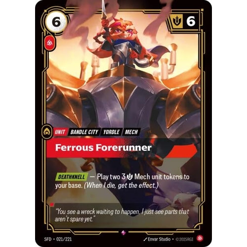 Image for Ferrous Forerunner (021/221) (Spiritforged) - Riftbound: League of Legends Trading Card Game
