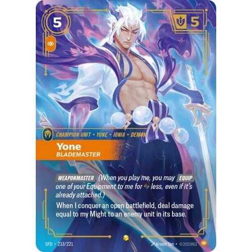 Image for Yone - Blademaster (Overnumbered) (233/221) (Spiritforged) - Riftbound: League of Legends Trading Card Game