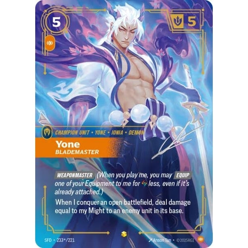 Image for Yone - Blademaster (Signature) (233*/221) (Spiritforged) - Riftbound: League of Legends Trading Card Game