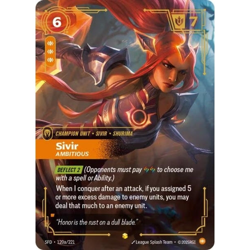 Image for Sivir - Ambitious (Alternate Art) (120a/221) (Spiritforged) - Riftbound: League of Legends Trading Card Game