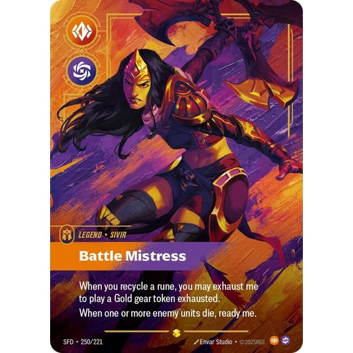 Image for Sivir - Battle Mistress (Overnumbered) (250/221) (Spiritforged) - Riftbound: League of Legends Trading Card Game