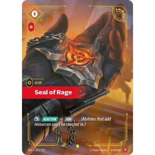 Image for Seal of Rage (Overnumbered) (222/221) (Spiritforged) - Riftbound: League of Legends Trading Card Game