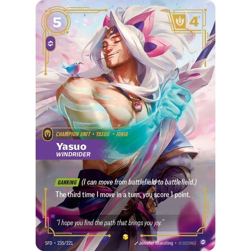 Image for Yasuo - Windrider (Overnumbered) (235/221) (Spiritforged) - Riftbound: League of Legends Trading Card Game