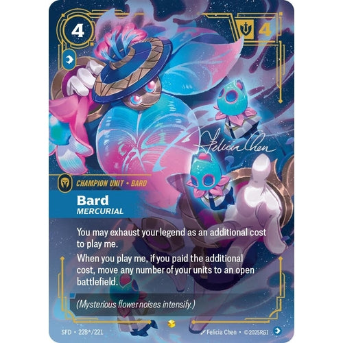 Image for Bard - Mercurial (Signature) (228*/221) (Spiritforged) - Riftbound: League of Legends Trading Card Game
