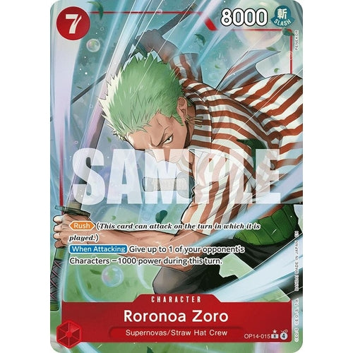 Image for Roronoa Zoro - OP14-015 (Alternate Art) (OP14-015) (The Azure Sea's Seven) - One Piece Card Game