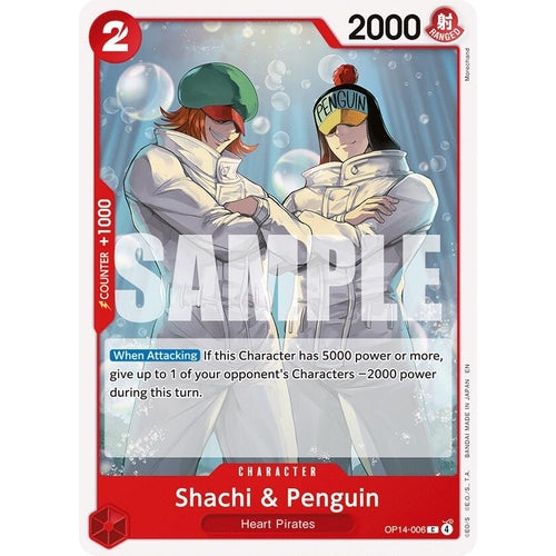 Image for Shachi & Penguin (OP14-006) (The Azure Sea's Seven) - One Piece Card Game