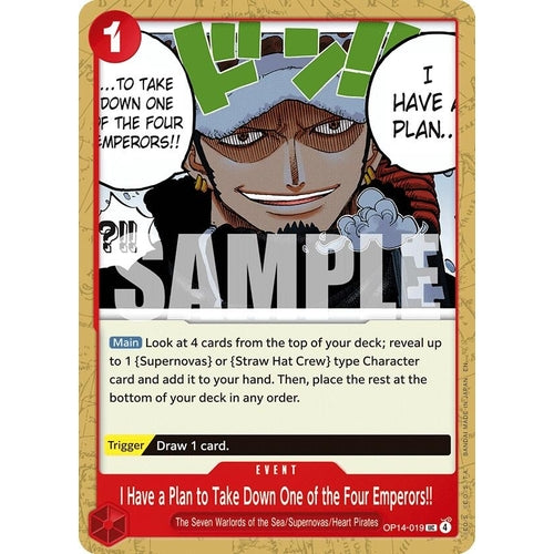 Image for I Have a Plan to Take Down One of the Four Emperors!! (OP14-019) (The Azure Sea's Seven) - One Piece Card Game