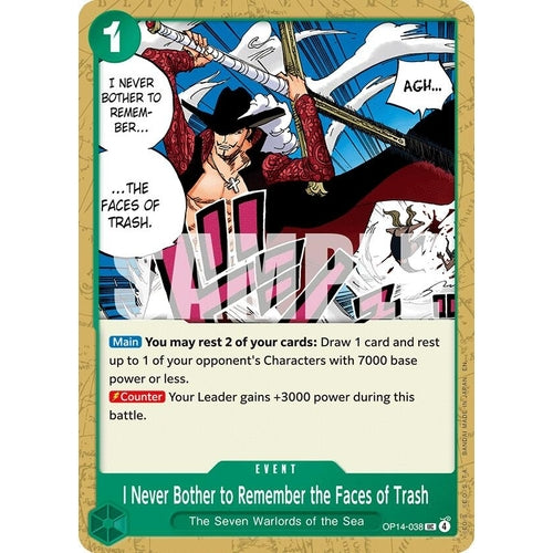 Image for I Never Bother to Remember the Faces of Trash (OP14-038) (The Azure Sea's Seven) - One Piece Card Game
