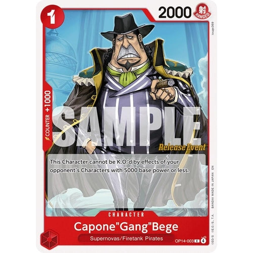 Image for Capone"Gang"Bege (OP14-003) (The Azure Sea's Seven Release Event Cards) - One Piece Card Game