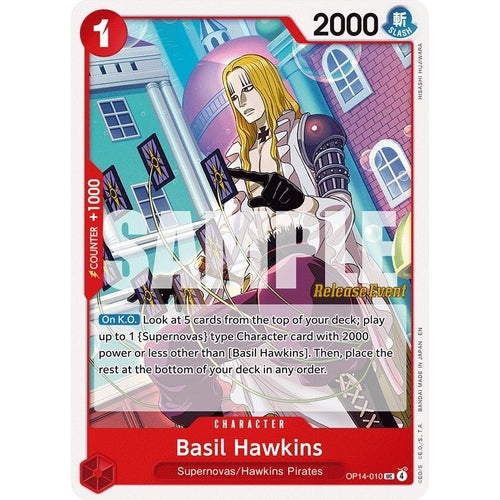 Image for Basil Hawkins (OP14-010) (The Azure Sea's Seven Release Event Cards) - One Piece Card Game
