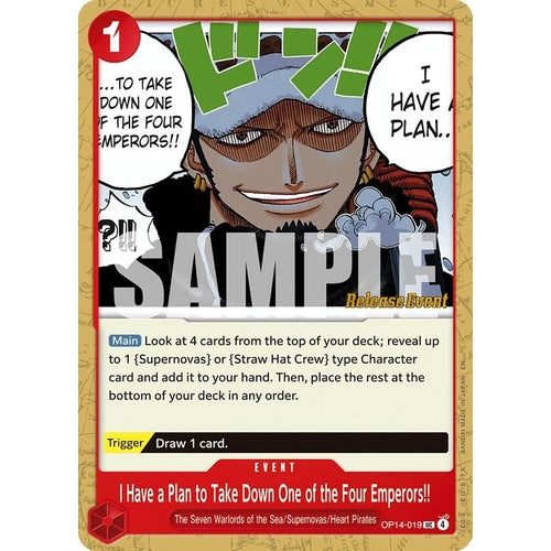 Image for I Have a Plan to Take Down One of the Four Emperors!! (OP14-019) (The Azure Sea's Seven Release Event Cards) - One Piece Card Game