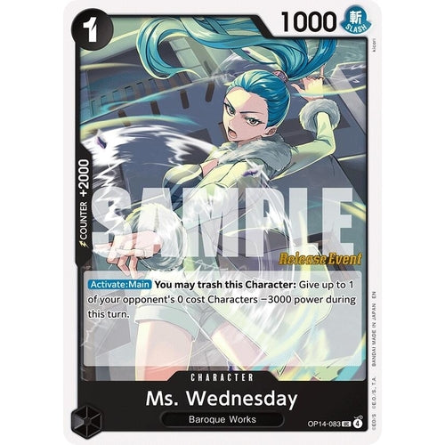 Image for Ms. Wednesday (OP14-083) (The Azure Sea's Seven Release Event Cards) - One Piece Card Game