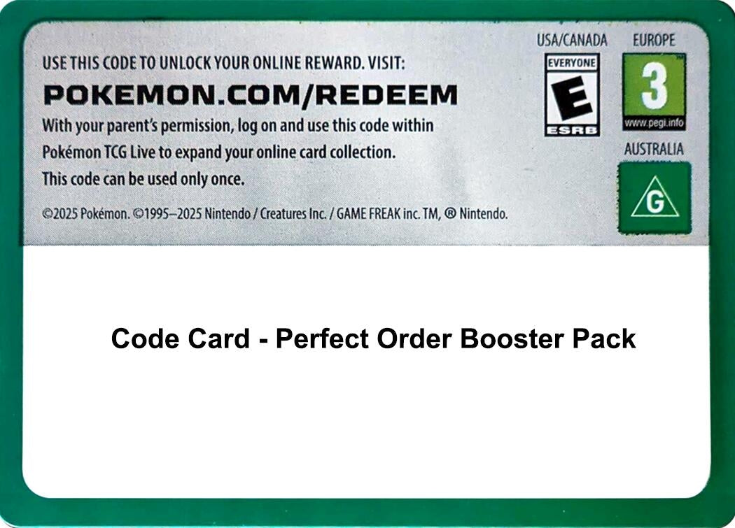 Image for Code Card - Perfect Order Booster Pack (ME03: Perfect Order) (POR) - Pokemon