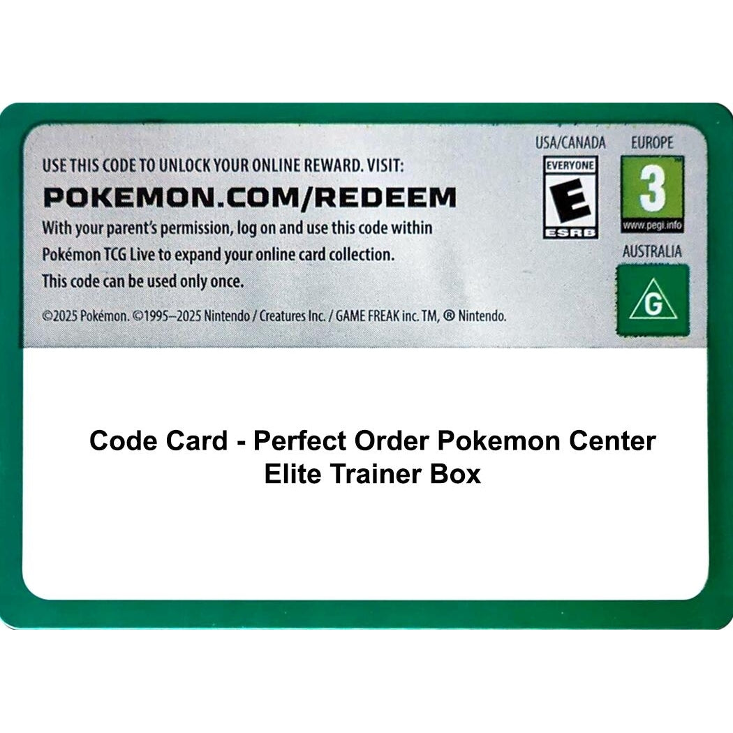 Image for Code Card - Perfect Order Pokemon Center Elite Trainer Box (ME03: Perfect Order) - Pokemon