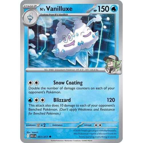 Image for N's Vanilluxe (051/217) (ME: Ascended Heroes) - Pokemon