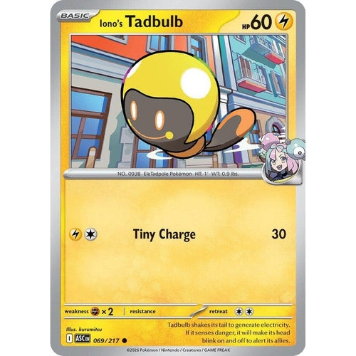 Image for Iono's Tadbulb (069/217) (ME: Ascended Heroes) - Pokemon