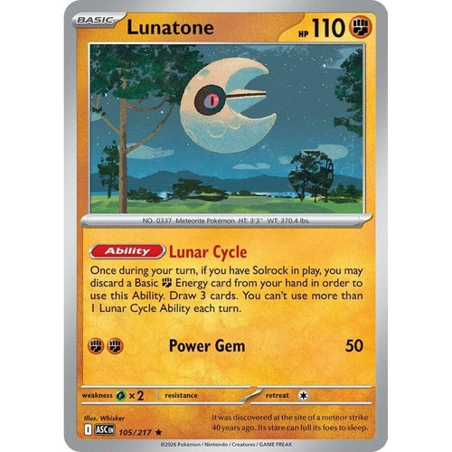 Image for Lunatone (105/217) (ME: Ascended Heroes) - Pokemon