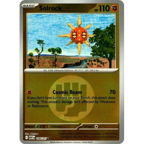 Image for Solrock (Energy Symbol Pattern) (106/217) (ME: Ascended Heroes) - Pokemon