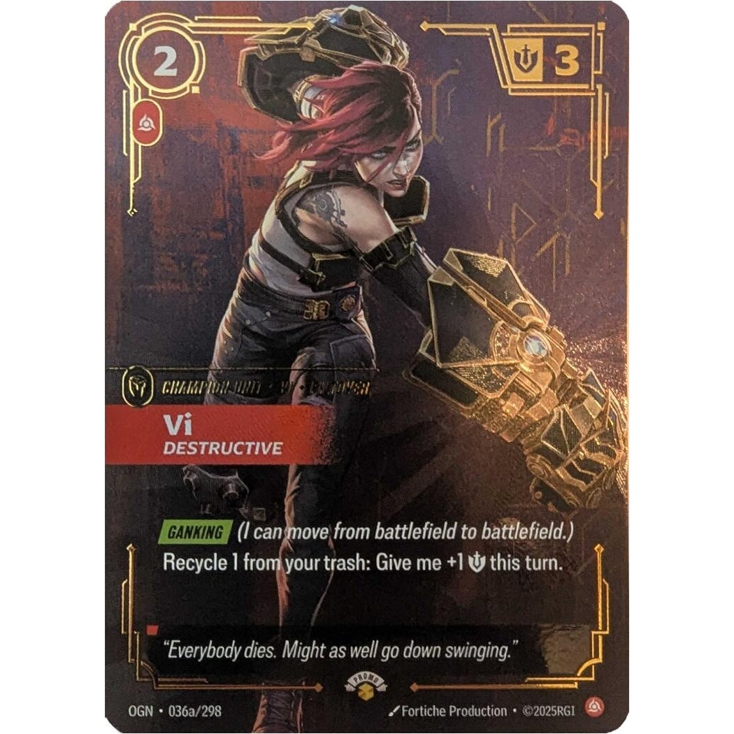 Image for Vi - Destructive (036a/298) (Riftbound Promotional Cards) - Riftbound: League of Legends Trading Card Game