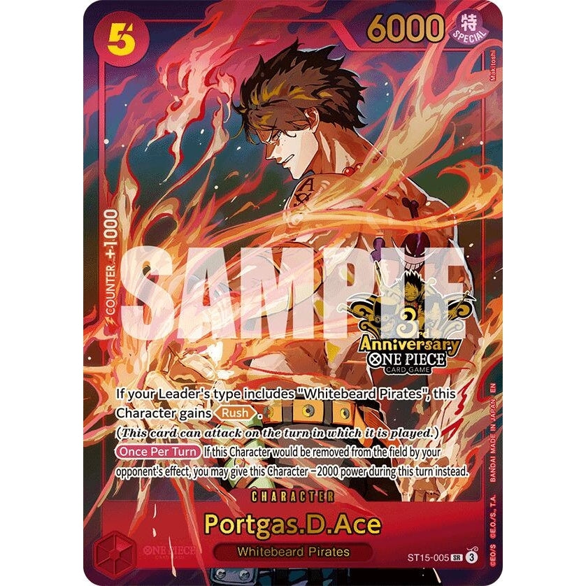 Image for Portgas.D.Ace (Japanese Version 3rd Anniversary Set) (ST15-005) (One Piece Promotion Cards) - One Piece Card Game