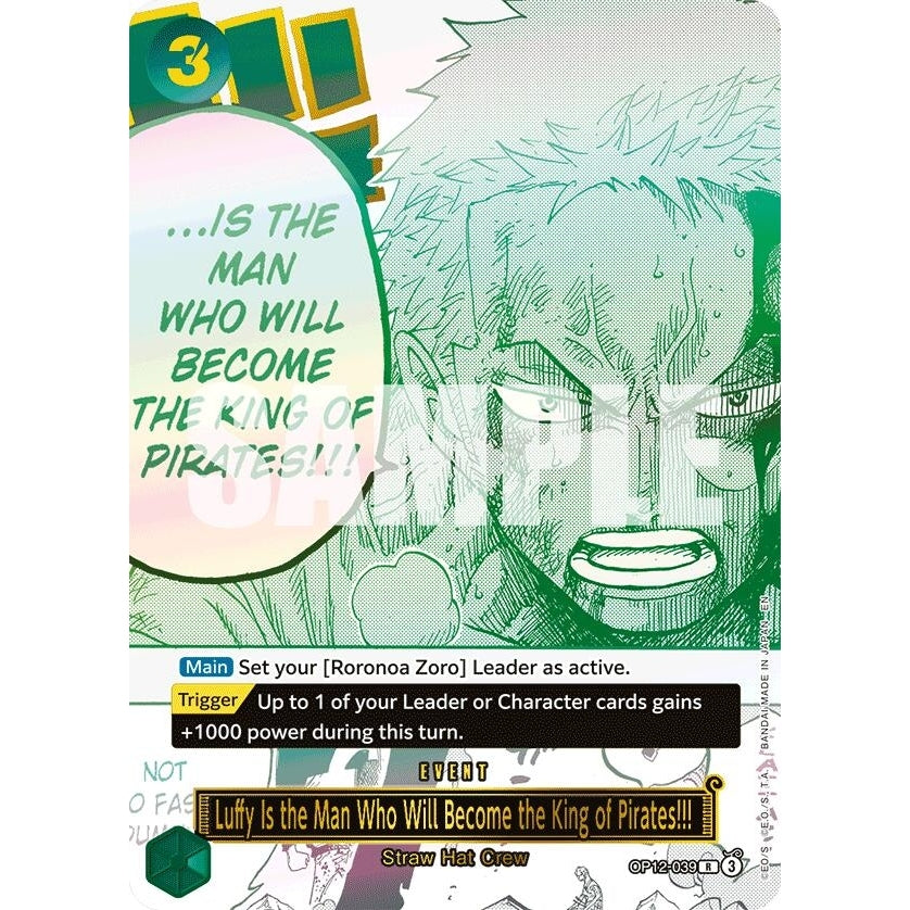 Image for Luffy Is the Man Who Will Become the King of Pirates!!! (Japanese Version 3rd Anniversary Set) (OP12-039) (One Piece Promotion Cards) - One Piece Card Game