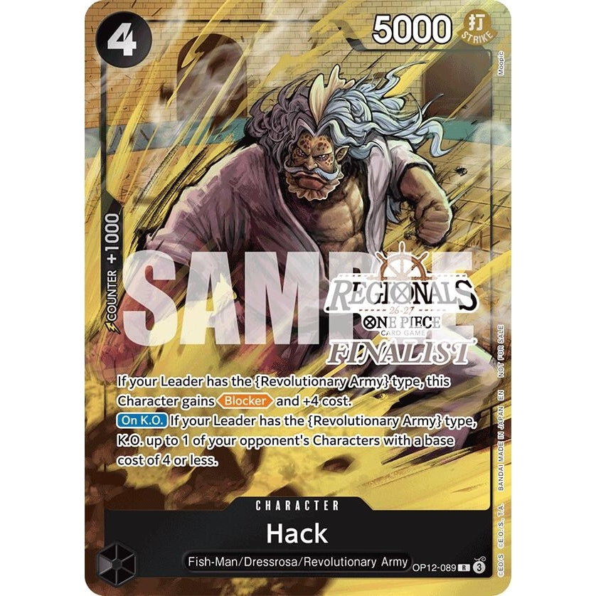 Image for Hack (Regionals Finalist Card Set 26-27) (OP12-089) (One Piece Promotion Cards) - One Piece Card Game
