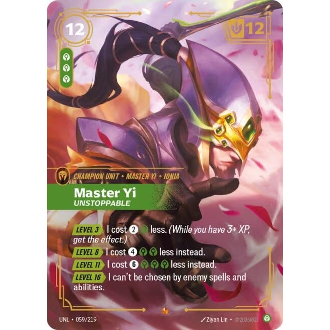 Image for Master Yi - Unstoppable (059/219) (Unleashed) - Riftbound: League of Legends Trading Card Game